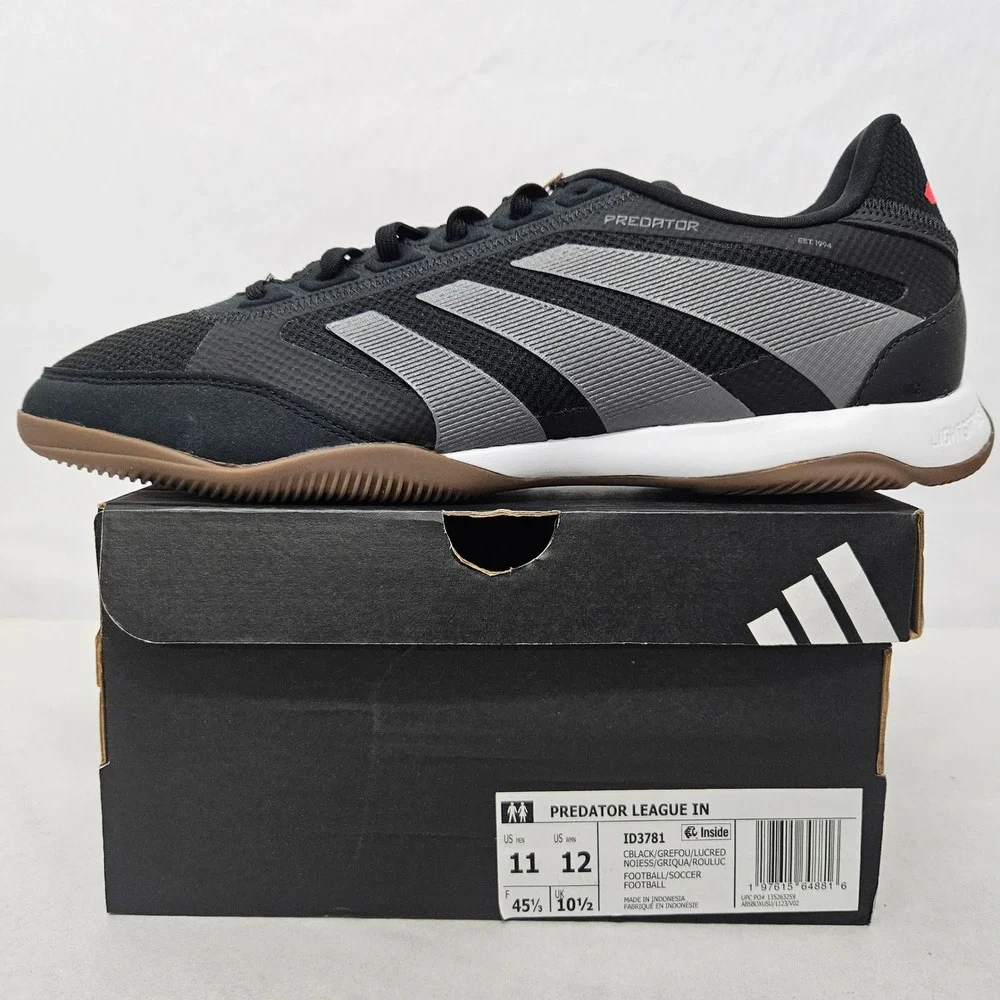 Adidas Predator League Indoor‎ Soccer Shoes ID3781 Black Grey Red Mens Size 11